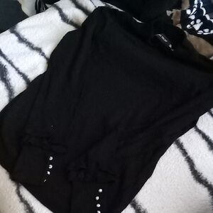 Ivanka Trump Black Knit Top with Crew Neck